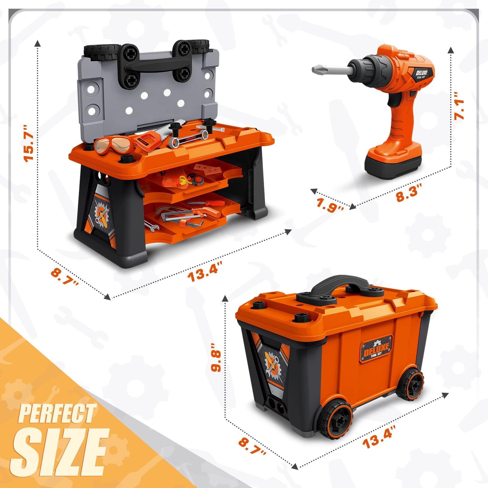 Amazon.com: Kids Tool Set, 63 Piece Toddler Tool Set with Tool Box